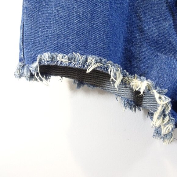 BDG Denim Shorts Womens Size 27 High Rise Cut Off Destroyed Shortie Festival - Picture 2 of 6